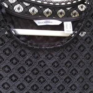 ISSAC-Black lace pull over dress.